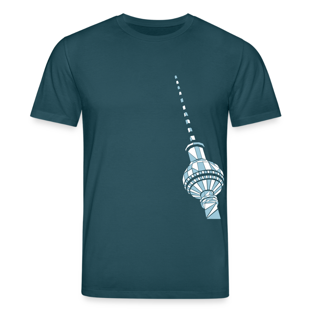 Fernsehturm Geometrie - Unisex Bio T-Shirt - Dunkles Petrol