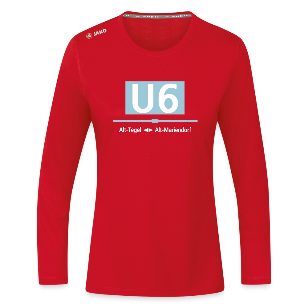 U6 - Frauen Sport Langarmshirt - Rot