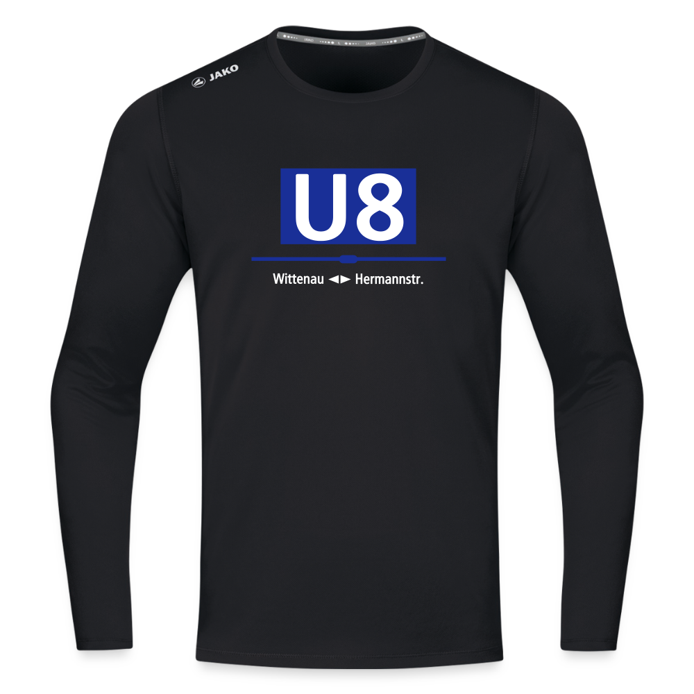 U8 - Männer Sport Langamshirt - Schwarz