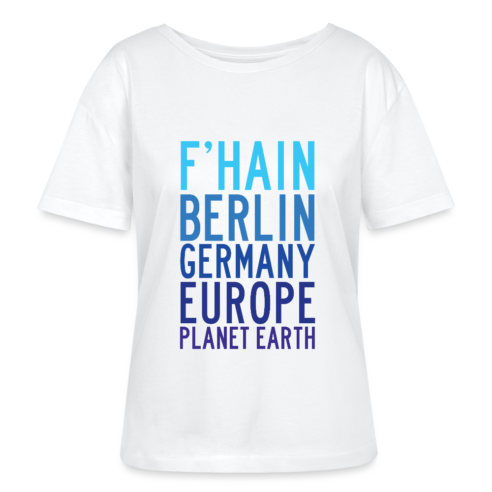 F'hain - Planet Earth - Relaxed Rundhals Frauen Bio-T-Shirt - Weiß