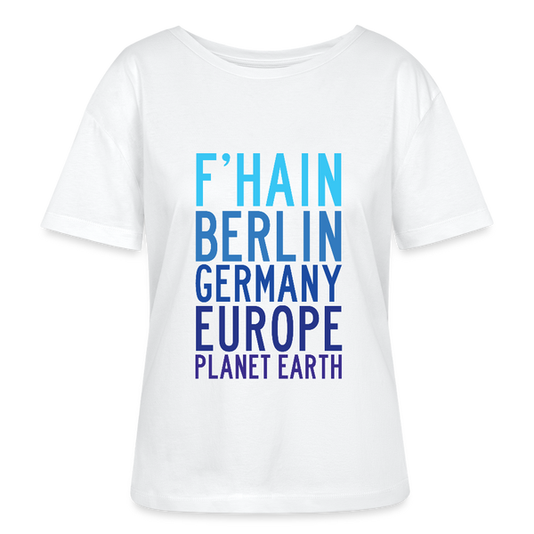 F'hain - Planet Earth - Relaxed Rundhals Frauen Bio-T-Shirt - Weiß