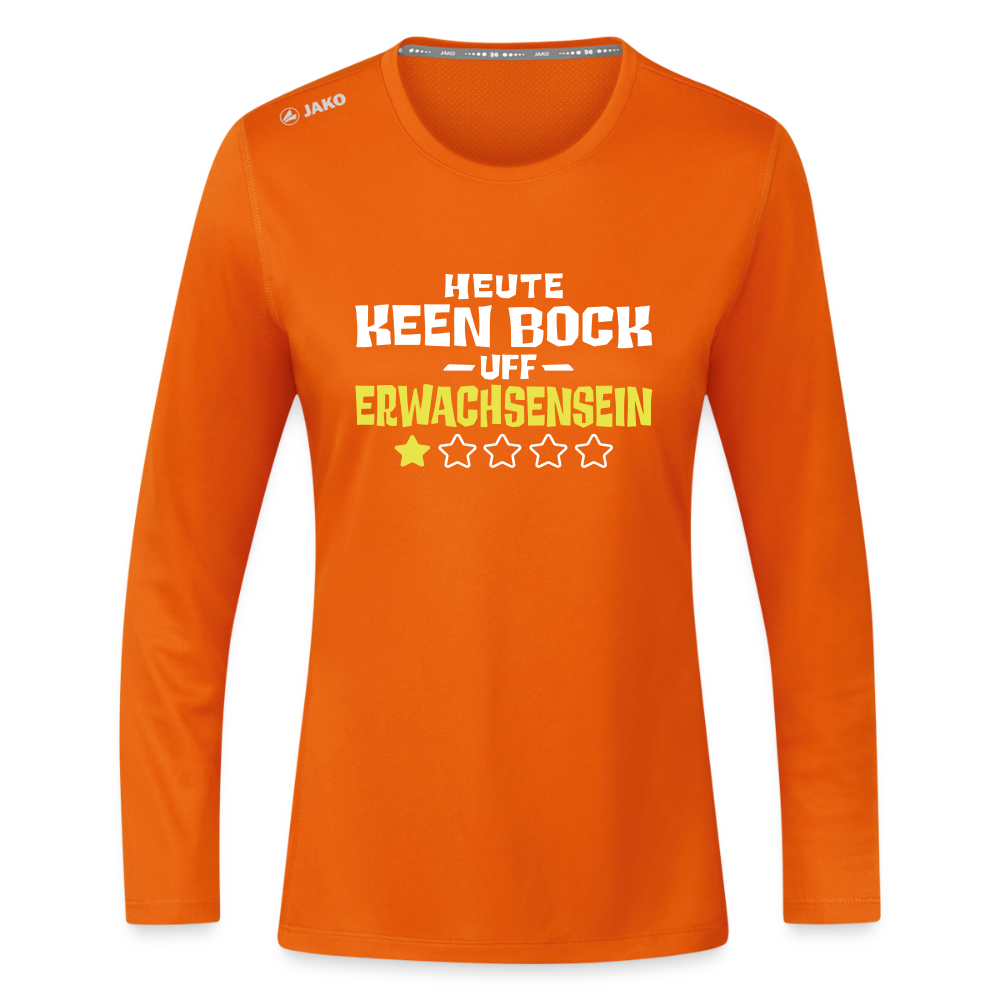 Keen Bock uff Erwachsensein - Frauen Sport Langarmshirt - Neonorange