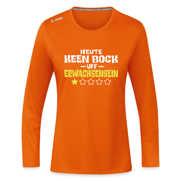 Keen Bock uff Erwachsensein - Frauen Sport Langarmshirt - Neonorange