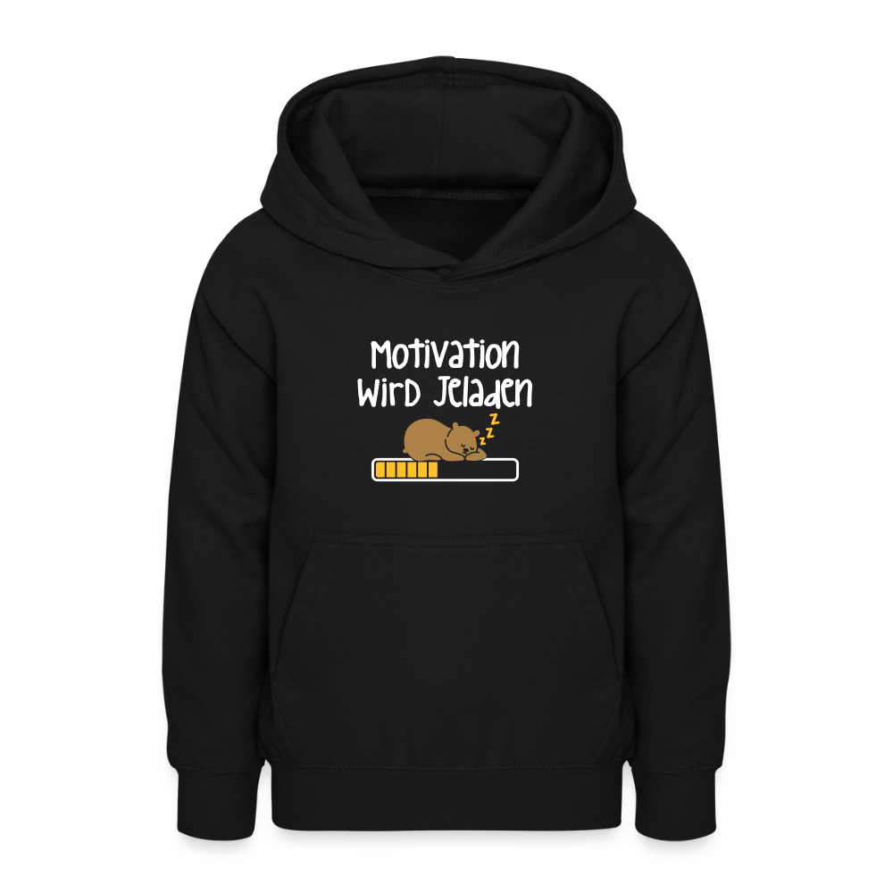 Motivation Wird Jeladen Warten - Teenager Hoodie - Schwarz