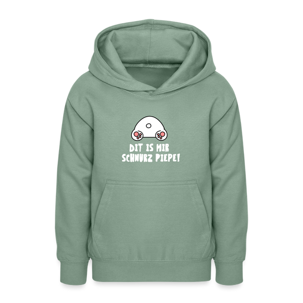 Dit is mir Schnurz Piepe - Teenager Hoodie - Graugrün