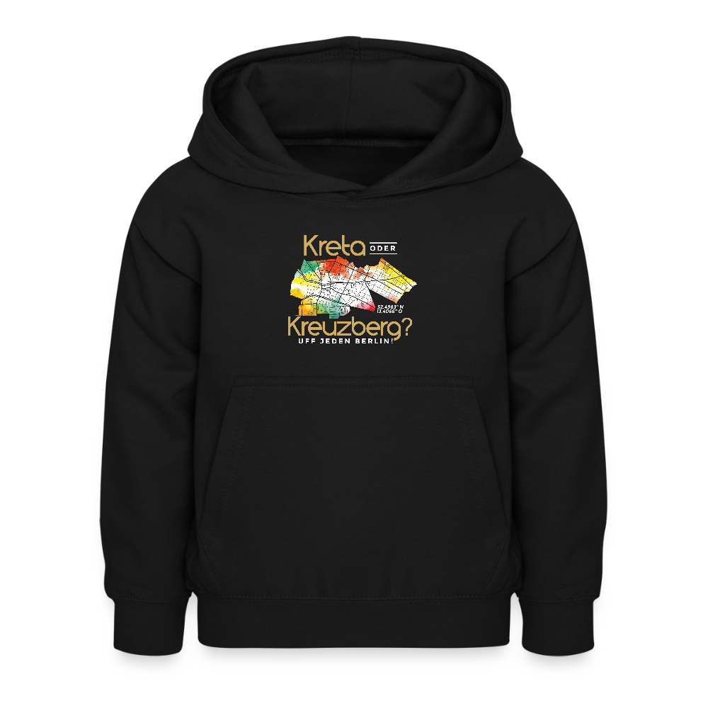 Kreta oder Kreuzberg - Kinder Hoodie - Schwarz