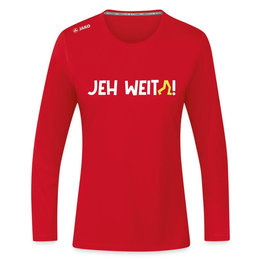 Jeh Weita! - Frauen Sport Langarmshirt - Rot