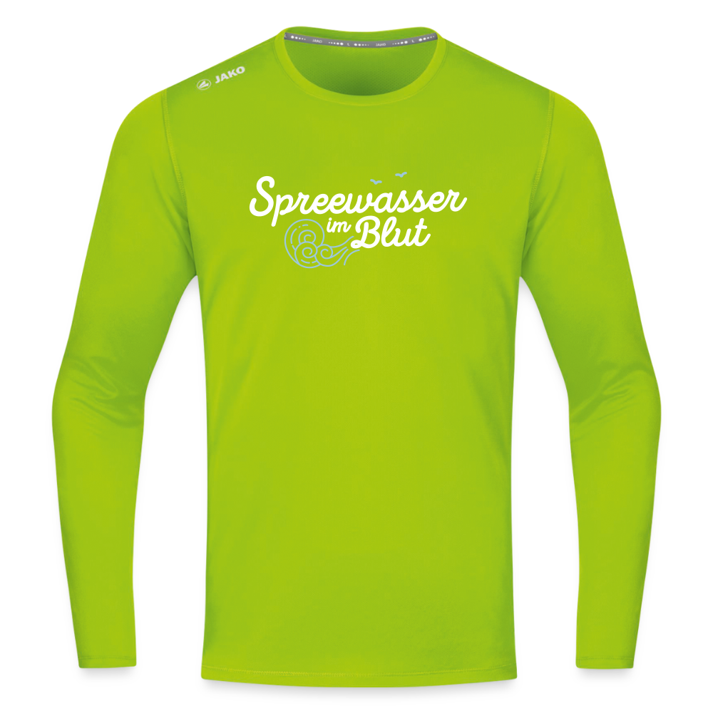 Spreewasser im Blut - Männer Sport Langamshirt - Neongrün