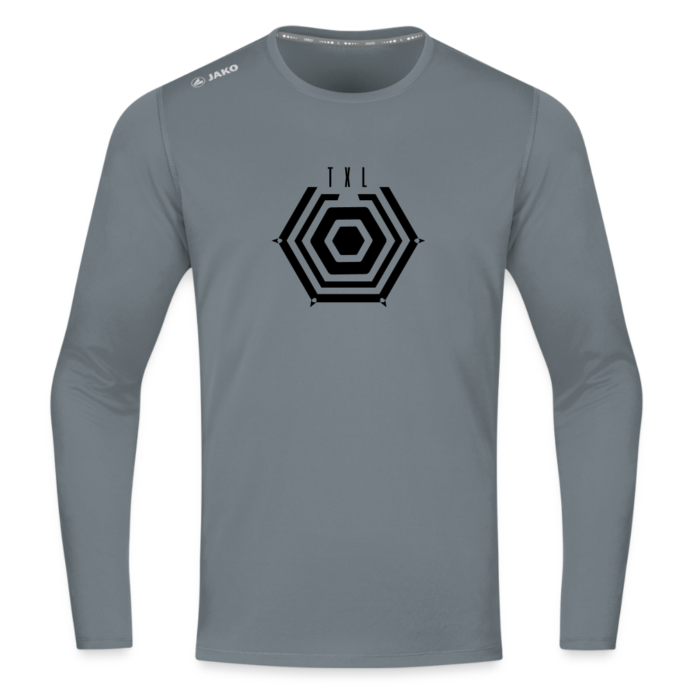 Tegel TXL Umrisse - Männer Sport Langamshirt - Grau