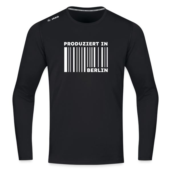 PRODUZIERT IN BERLIN - Männer Sport Langamshirt - Schwarz