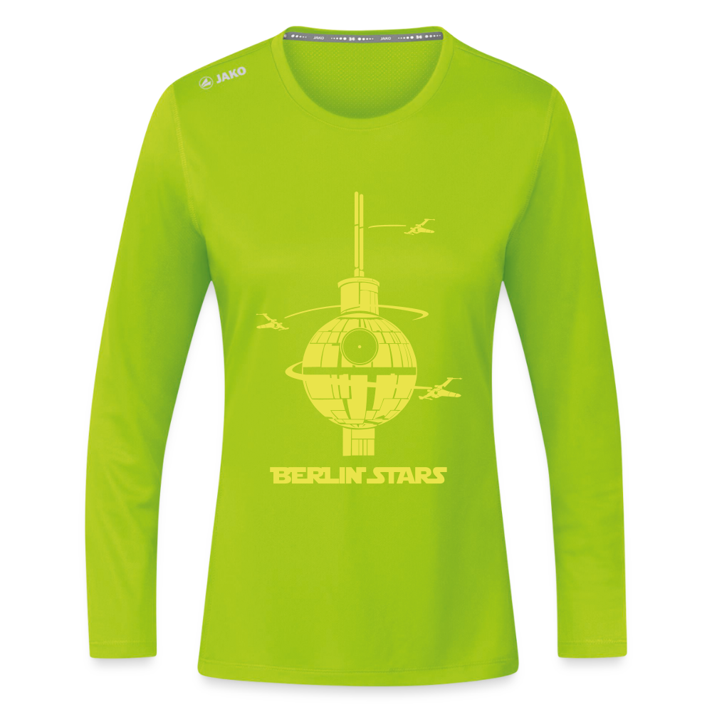 Berlin Stars - Frauen Sport Langarmshirt - Neongrün