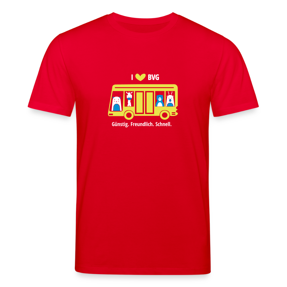 I love BVG - Unisex Bio T-Shirt - Rot