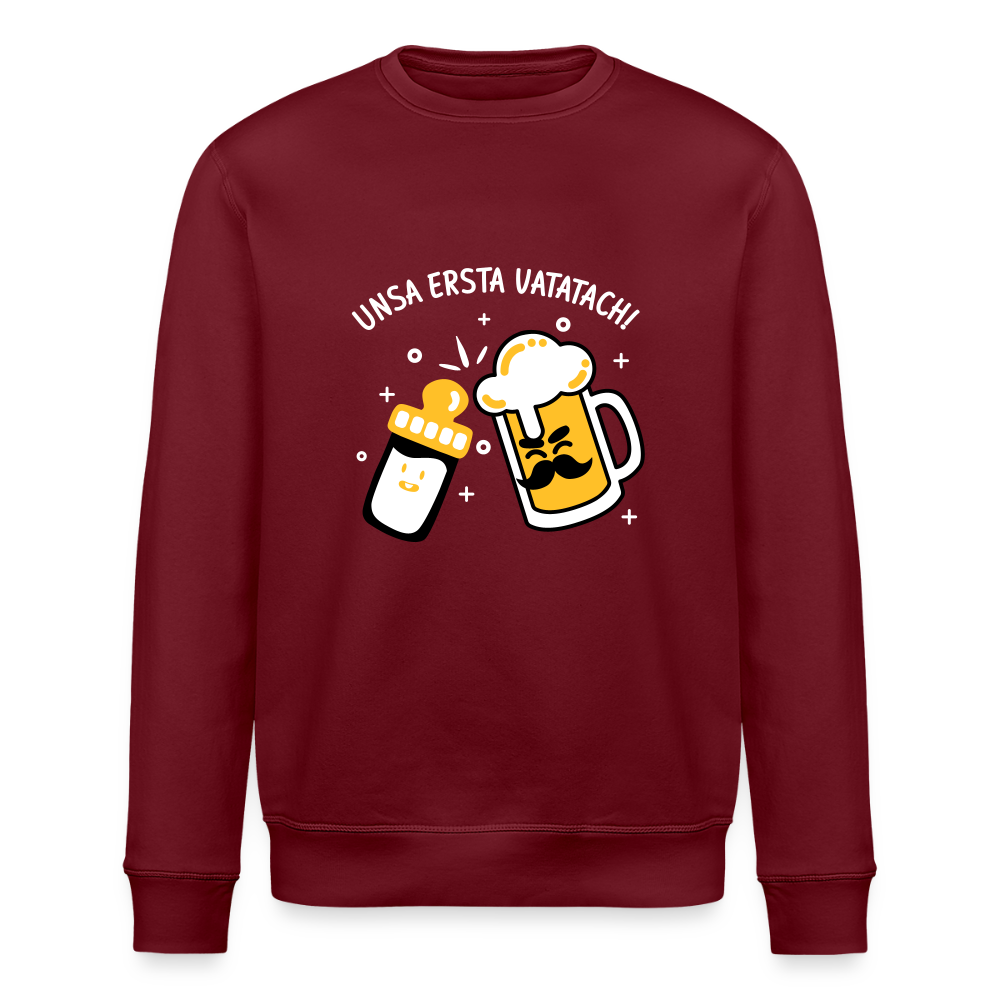 unsa ersta Vatatach! - Unisex Bio Sweatshirt - Burgunderrot