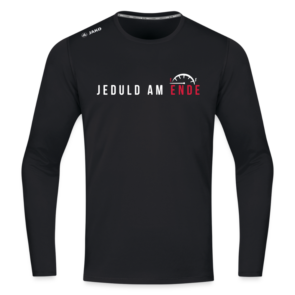 Jeduld am Ende - Männer Sport Langamshirt - Schwarz