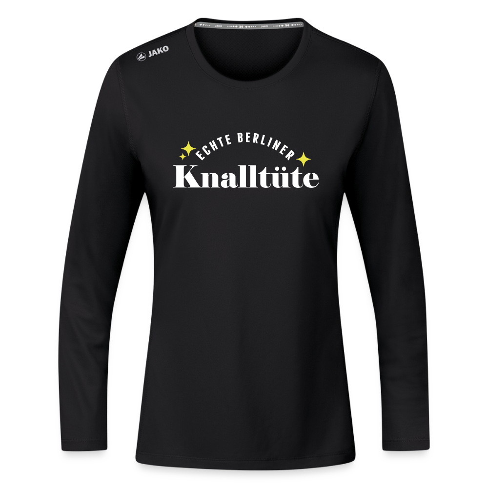 Knalltüte - Frauen Sport Langarmshirt - Schwarz