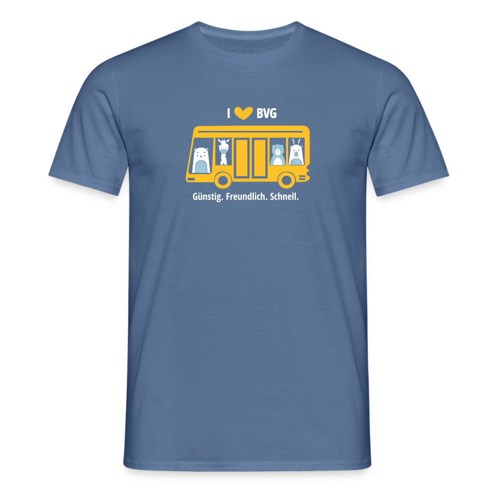 I love BVG - Männer Premium T-Shirt - Taubenblau