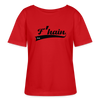 F'hain - Relaxed Rundhals Frauen Bio-T-Shirt - Rot