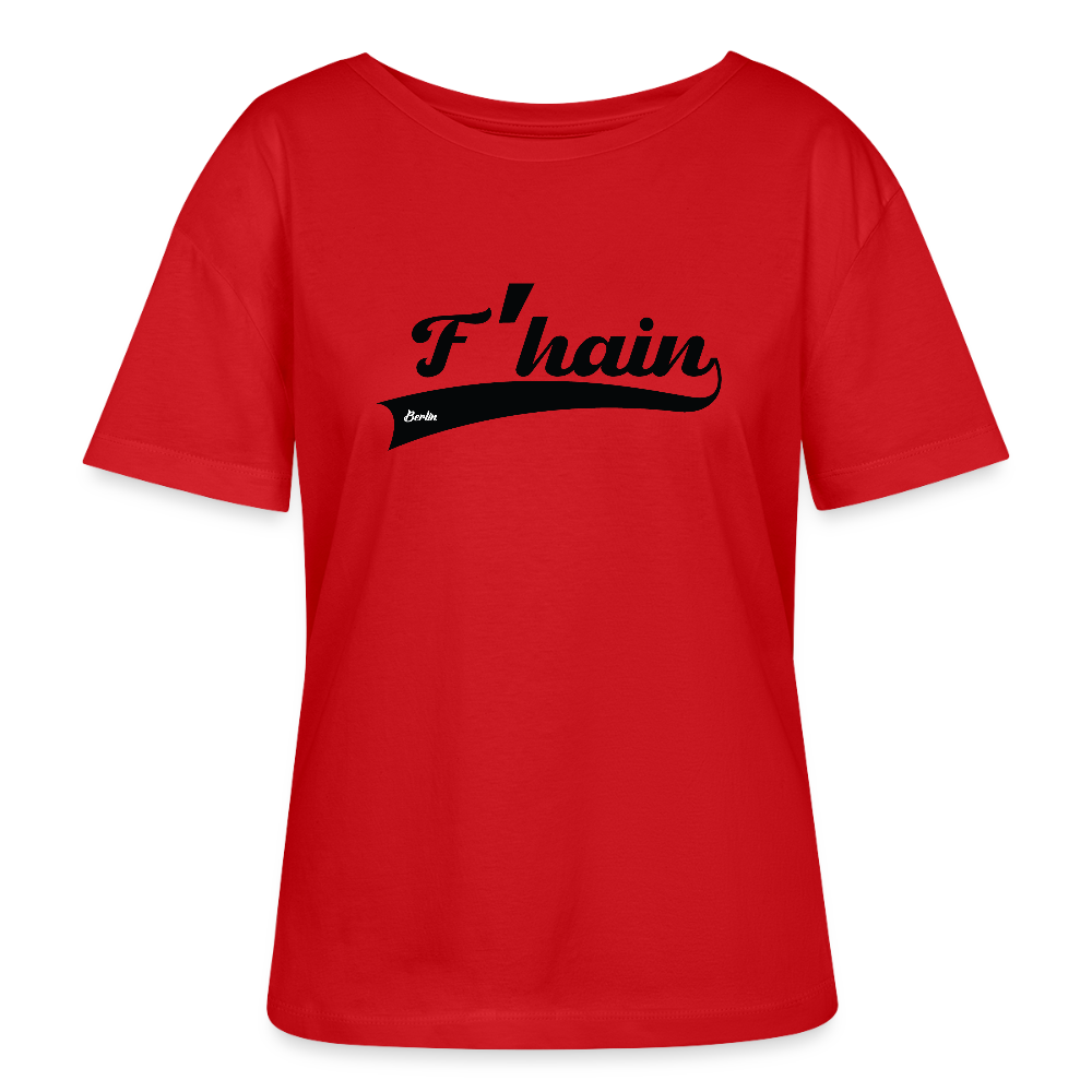 F'hain - Relaxed Rundhals Frauen Bio-T-Shirt - Rot