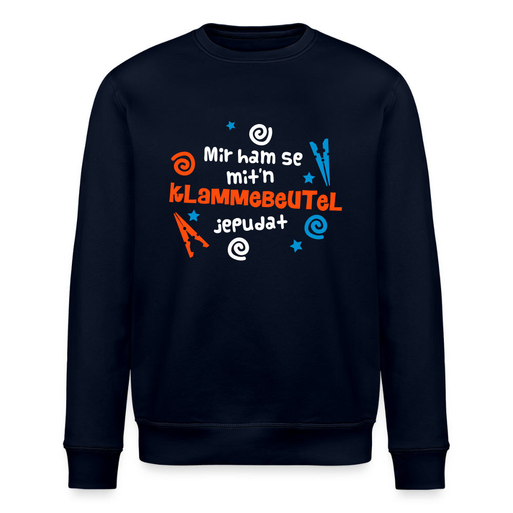Mit'n Klammabeutel jepudat - Unisex Bio Sweatshirt - Navy