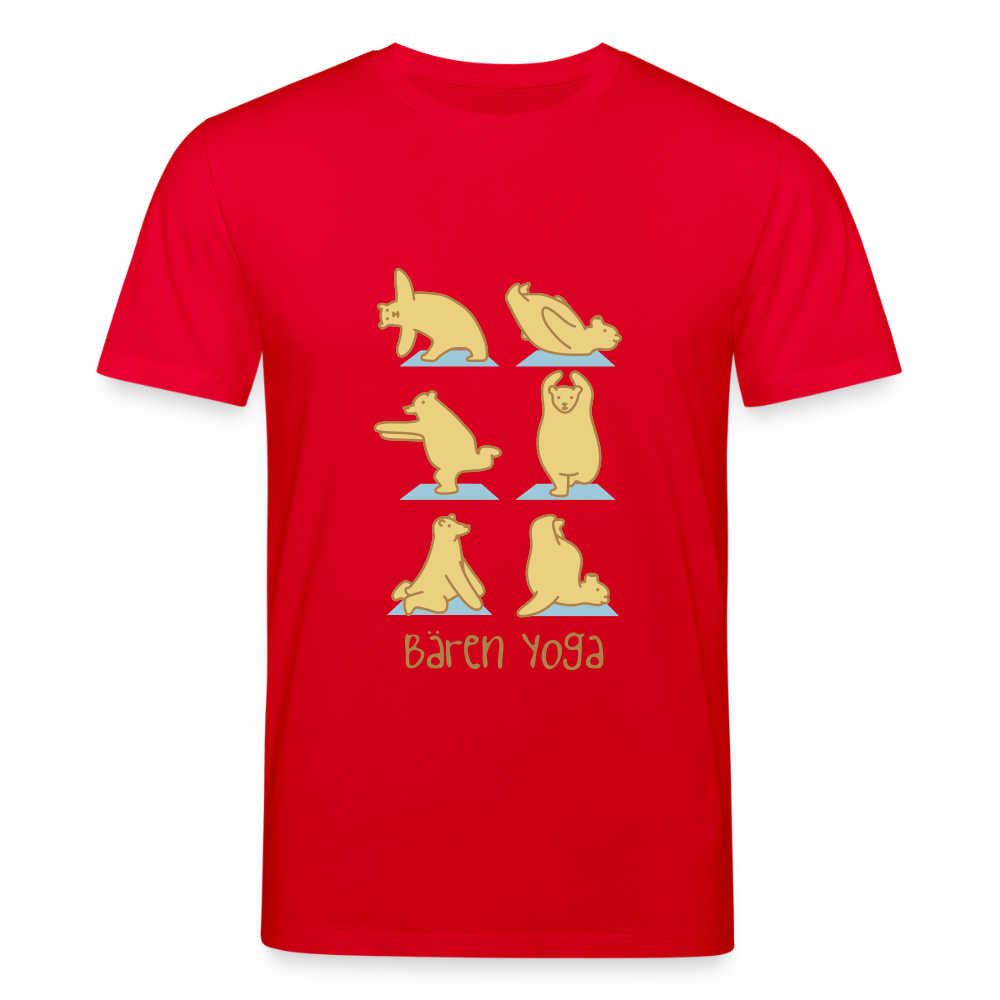 Bären Yoga - Unisex Bio T-Shirt - Rot