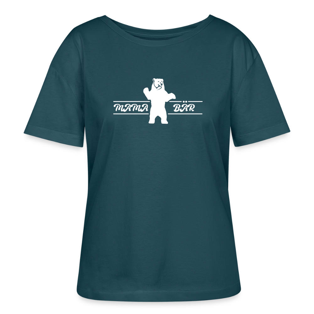Mama Bär  - Relaxed Rundhals Frauen Bio-T-Shirt - Dunkles Petrol
