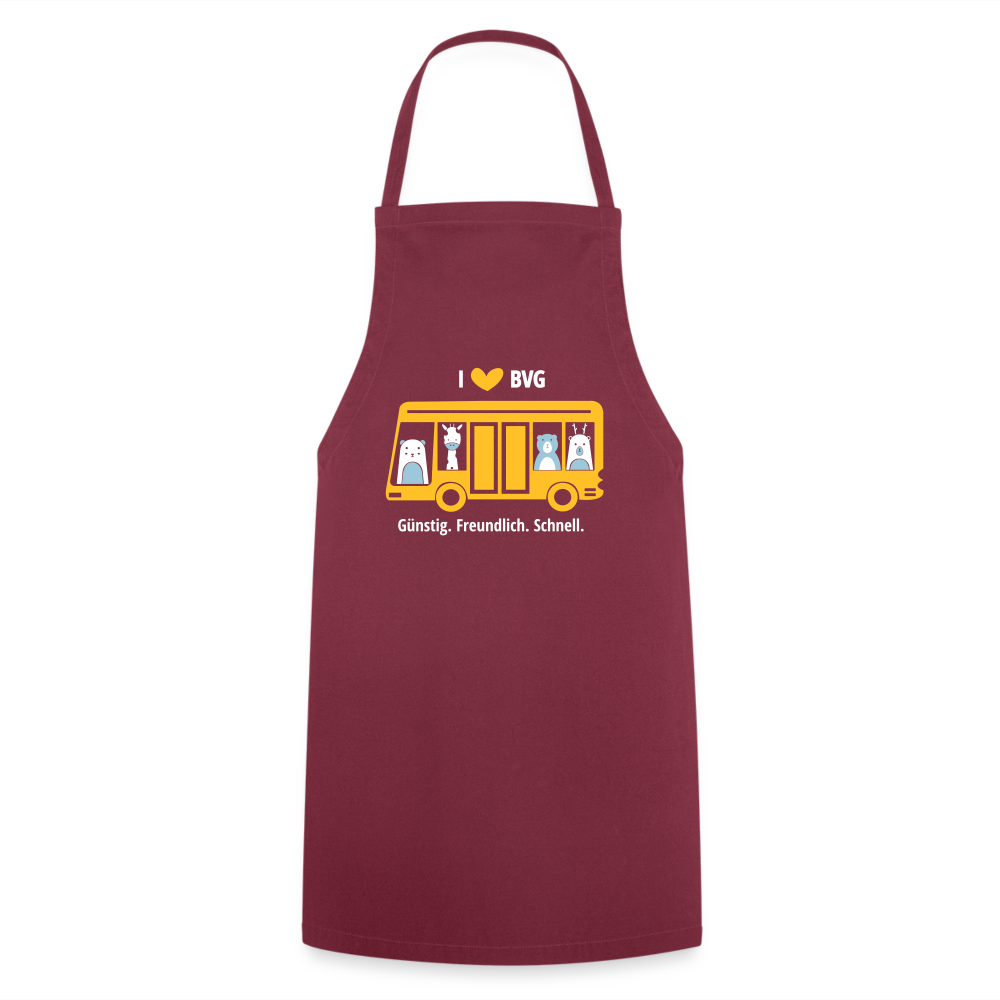 I love BVG - Kochschürze - Bordeaux