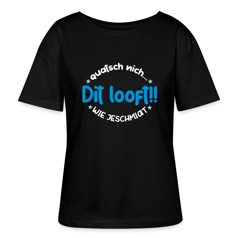 Dit Looft! - Relaxed Rundhals Frauen Bio-T-Shirt - Schwarz