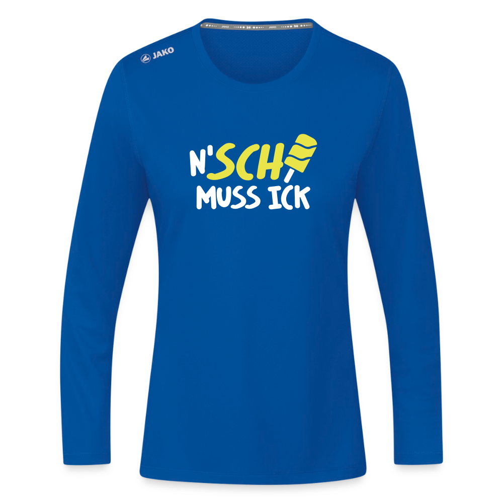N'SCH... MUSS ICK - Frauen Sport Langarmshirt - Royalblau