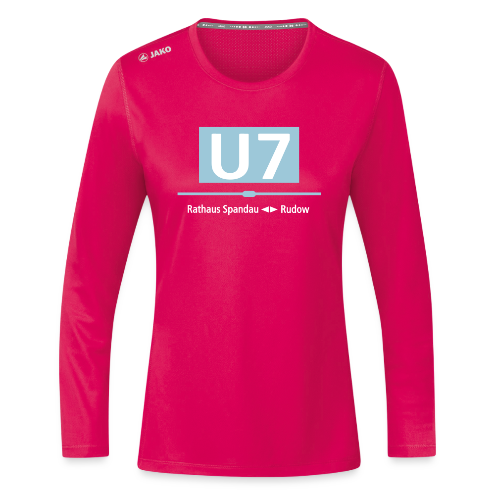 U7 - Frauen Sport Langarmshirt - dunkles Pink