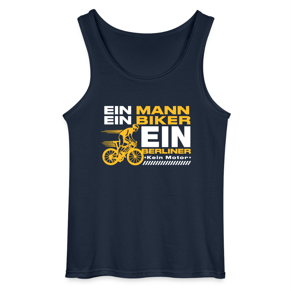 Ein Mann, Ein Biker, Ein Berliner - Männer Tank Top - Navy
