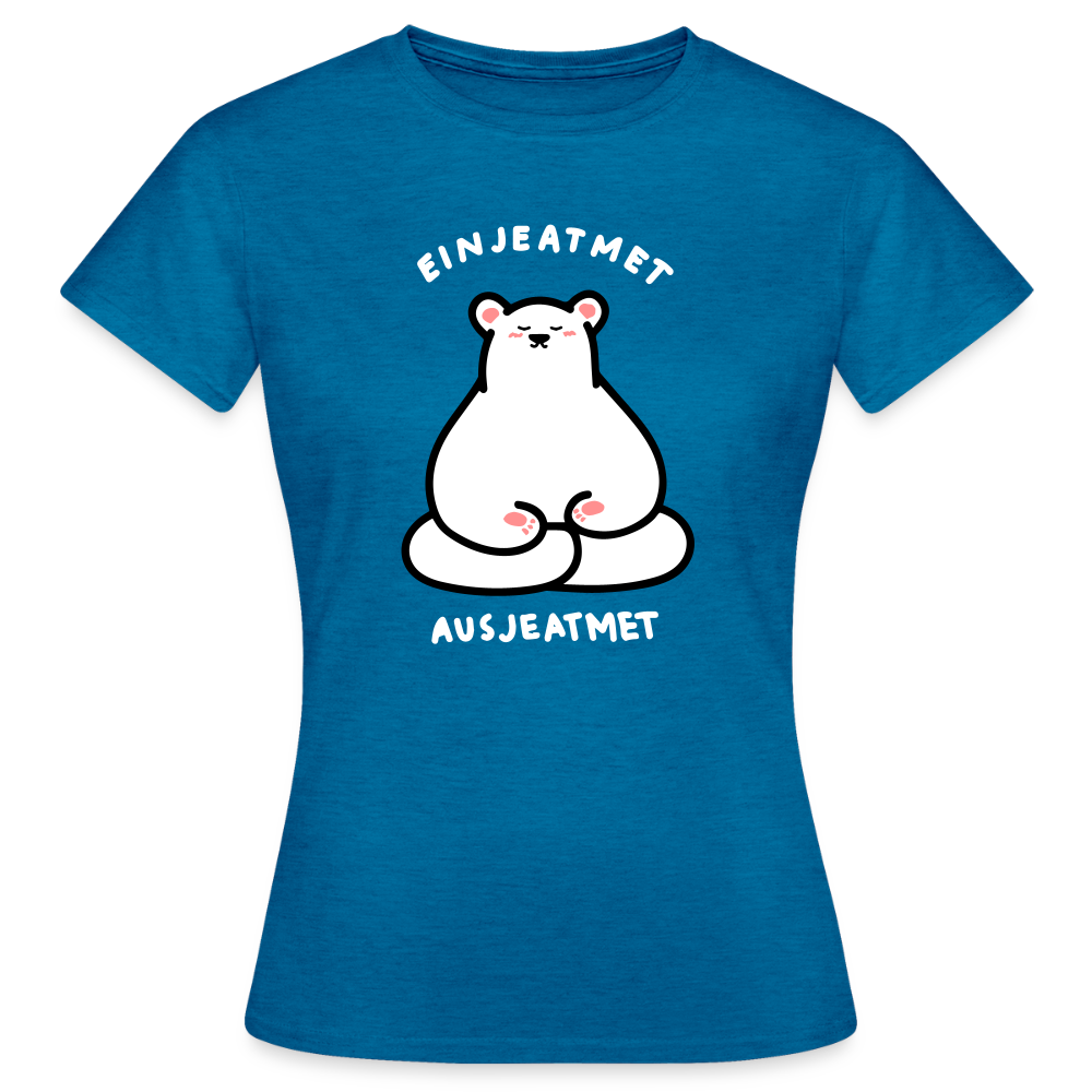 Einjeatmet - Frauen Premium T-Shirt - Antikblaues Saphir meliert