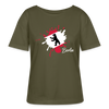 Berlin Klecks Bär - Relaxed Rundhals Frauen Bio-T-Shirt - Khaki
