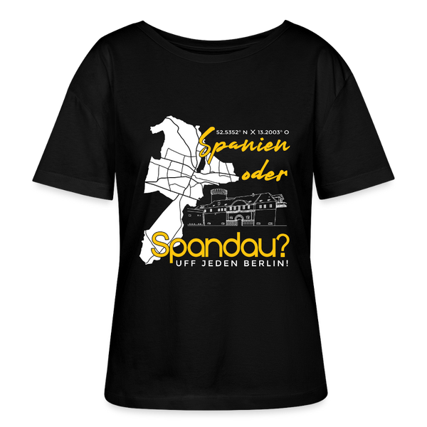 Spanien oder Spandau - Relaxed Rundhals Frauen Bio-T-Shirt - Schwarz