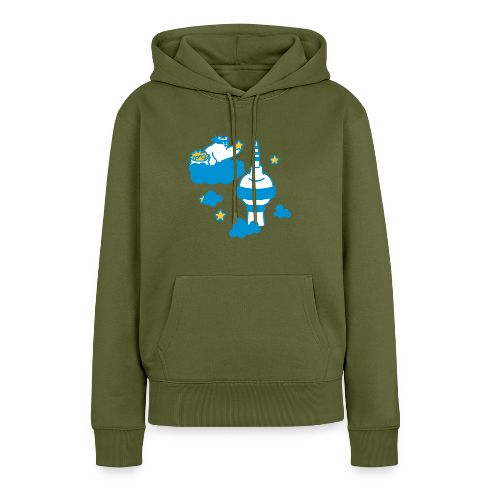 Berliner Bär bei Nacht - Frauen Premium Hoodie - Khaki
