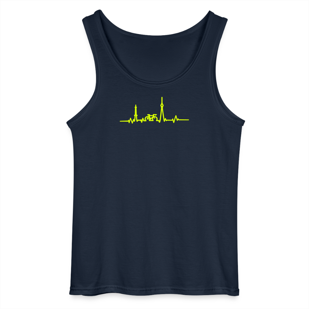Herzschlag für Fahrradfahrer - Männer Tank Top - Navy