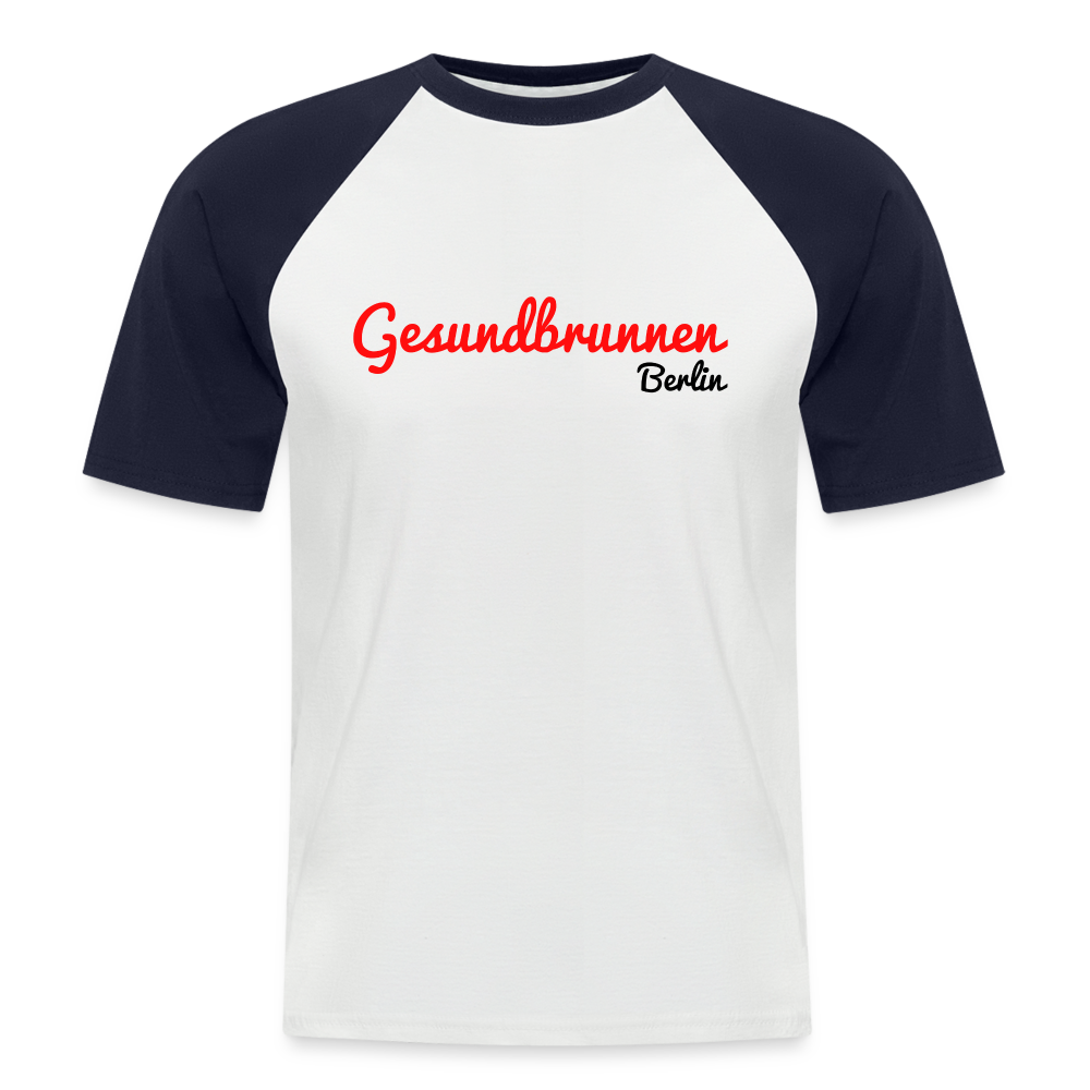 Gesundbrunnen Berlin - Männer Baseball T-Shirt - Weiß/Navy