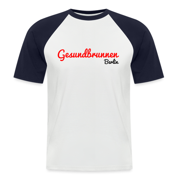 Gesundbrunnen Berlin - Männer Baseball T-Shirt - Weiß/Navy