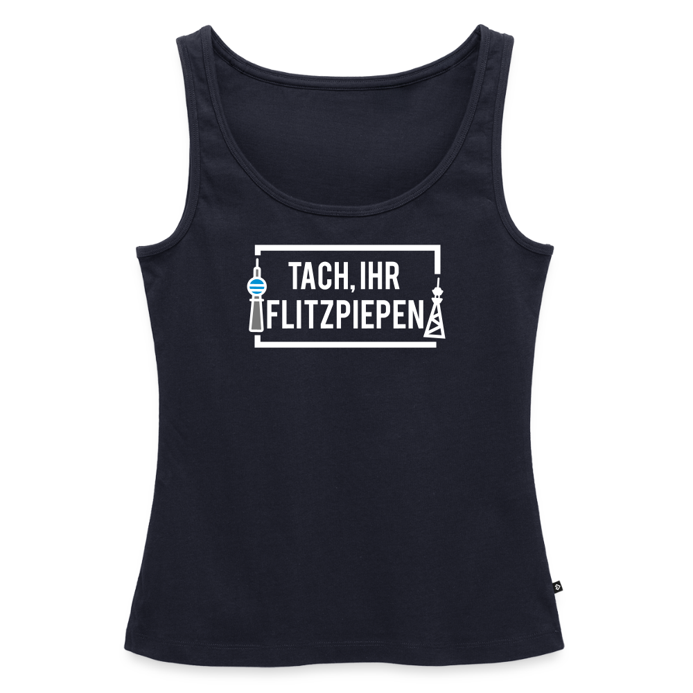 Tach ihr Flitzpiepen - weiß - Frauen Bio Tank Top - Navy