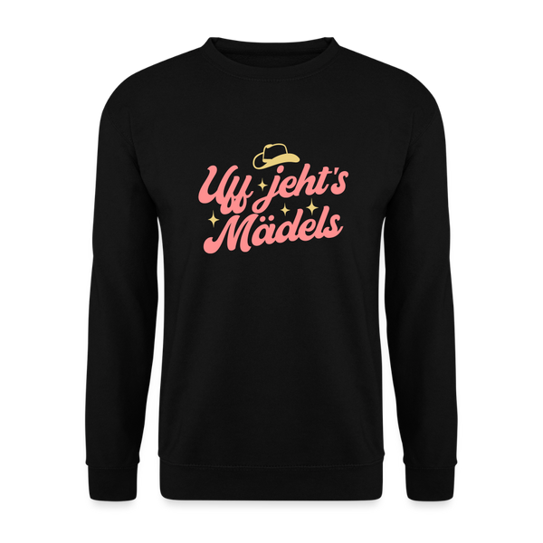 Uff jeht’s Mädels - Unisex Pullover - Schwarz