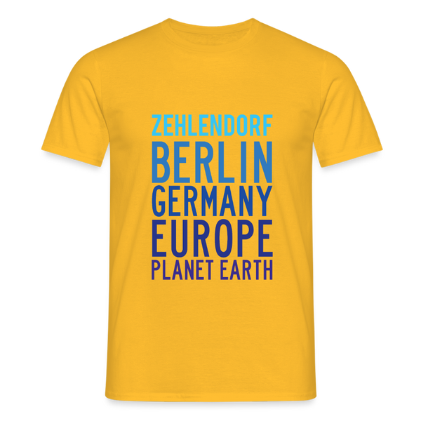 Zehlendorf Planet Earth - Männer Premium T-Shirt - Gelb