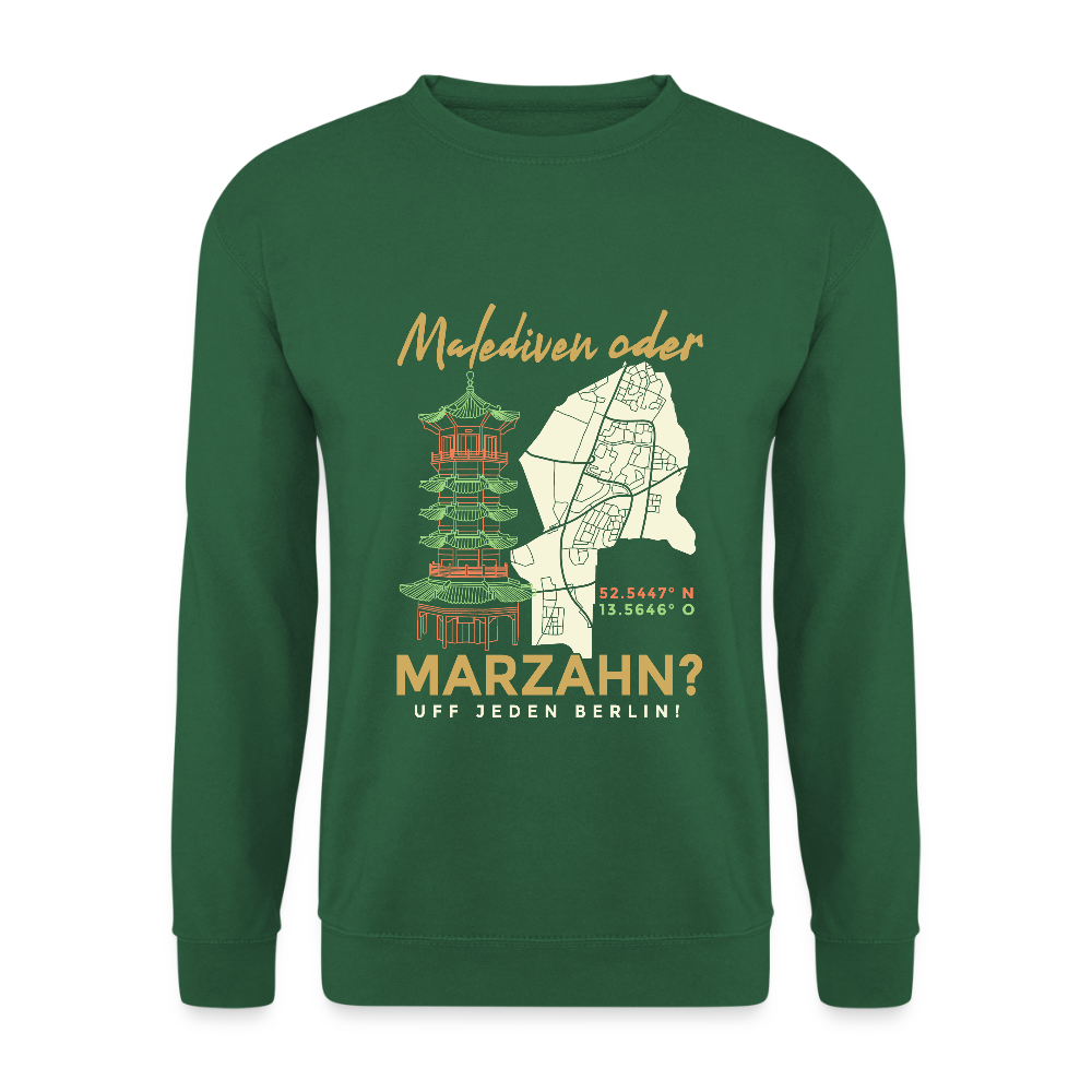 Malediven oder Marzahn - Unisex Pullover - Grün
