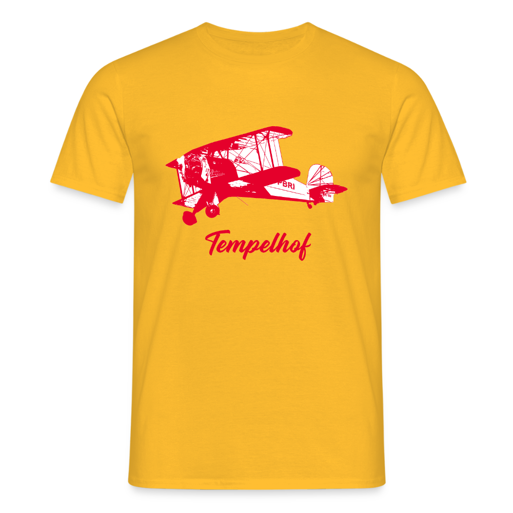 Tempelhof Flugzeug rot - Männer Premium T-Shirt - Gelb