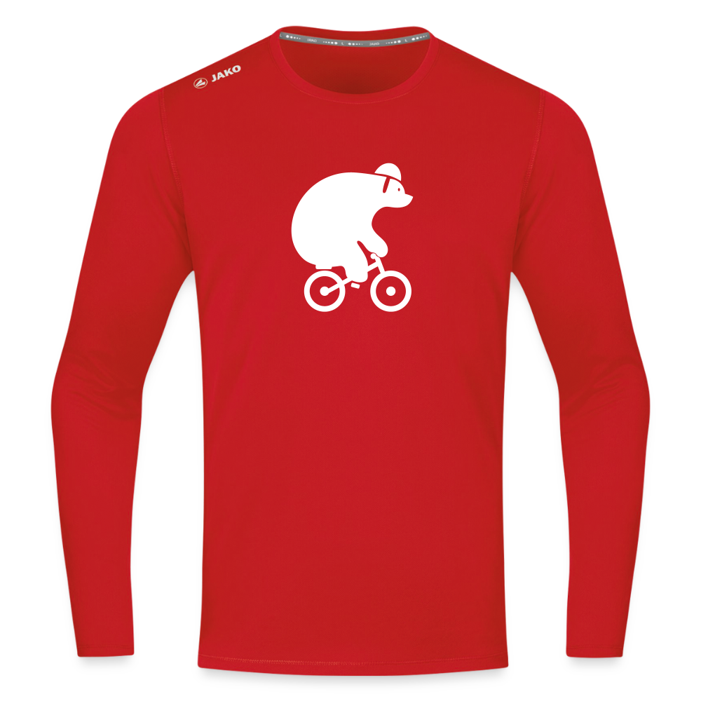 Fahrradbär - Männer Sport Langamshirt - Rot