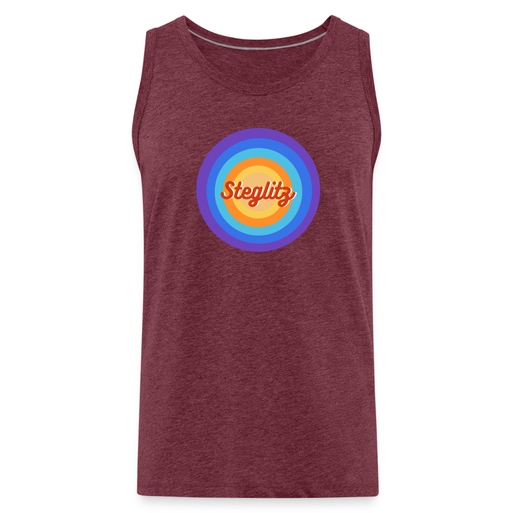 Steglitz Retro - Männer Premium Tank Top - Bordeauxrot meliert