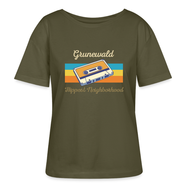 Grunewald Hippest Neighborhood - Relaxed Rundhals Frauen Bio-T-Shirt - Khaki