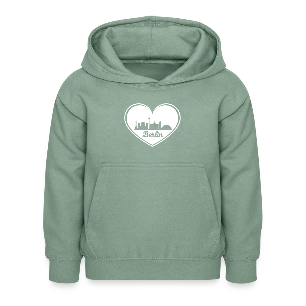 I love Berlin weiß - Kinder Hoodie - Graugrün
