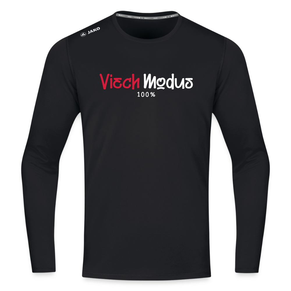 Viech Modus 100% - Männer Sport Langamshirt - Schwarz