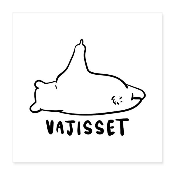 Vajisset Bär - Poster 40x40 cm - Weiß