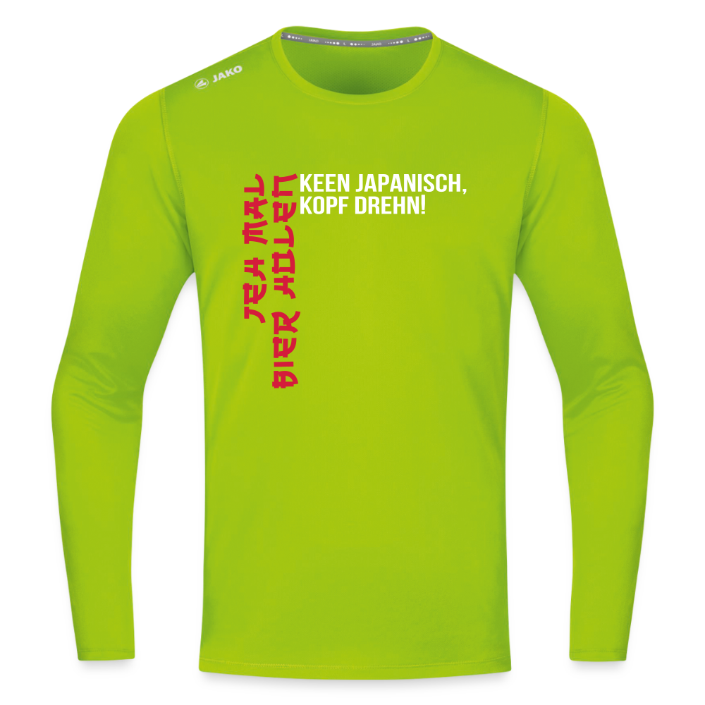 Jeh mal Bier holen! - Männer Sport Langamshirt - Neongrün