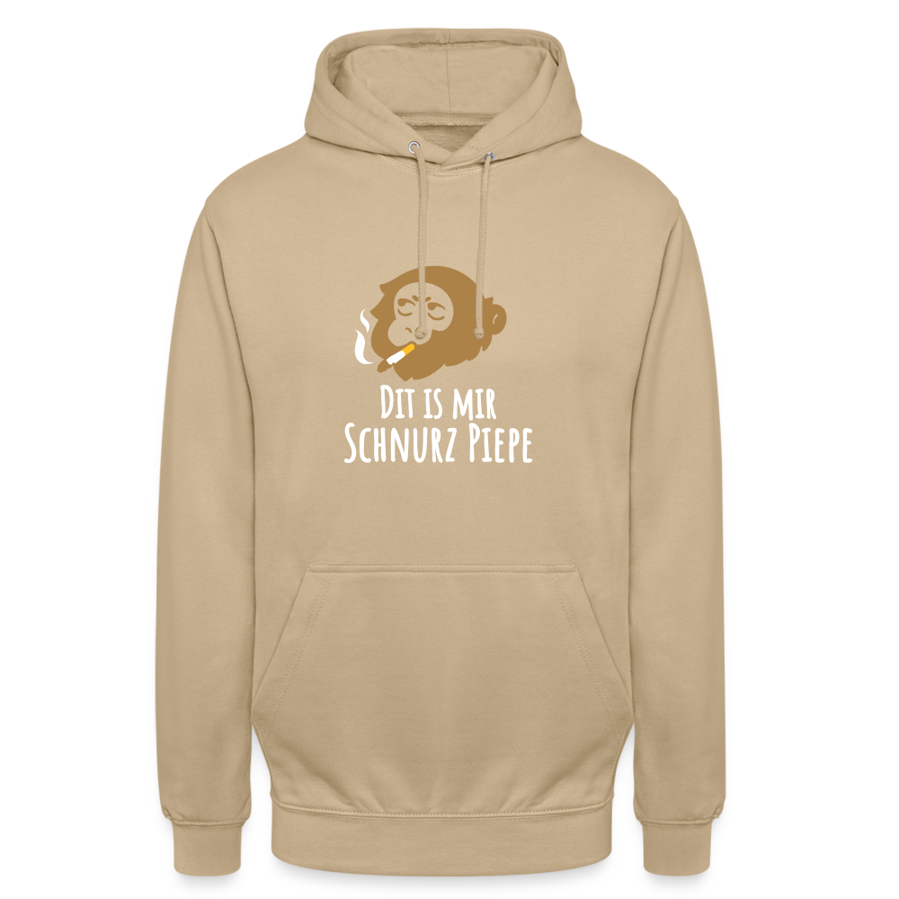 Dit is mir Schnurz Affe - Unisex Hoodie - Beige